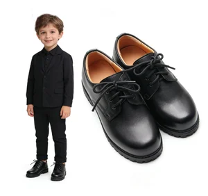 Wholesale High Quality Genuine Leather Dress Shoes Black School Shoes