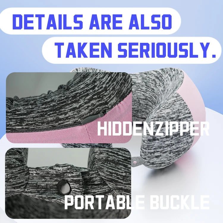 High Quality U-Shaped Travel Pillow Wholesale Memory Foam Airplane Neck Support Washable Modal Cover Portable Cervical Neck