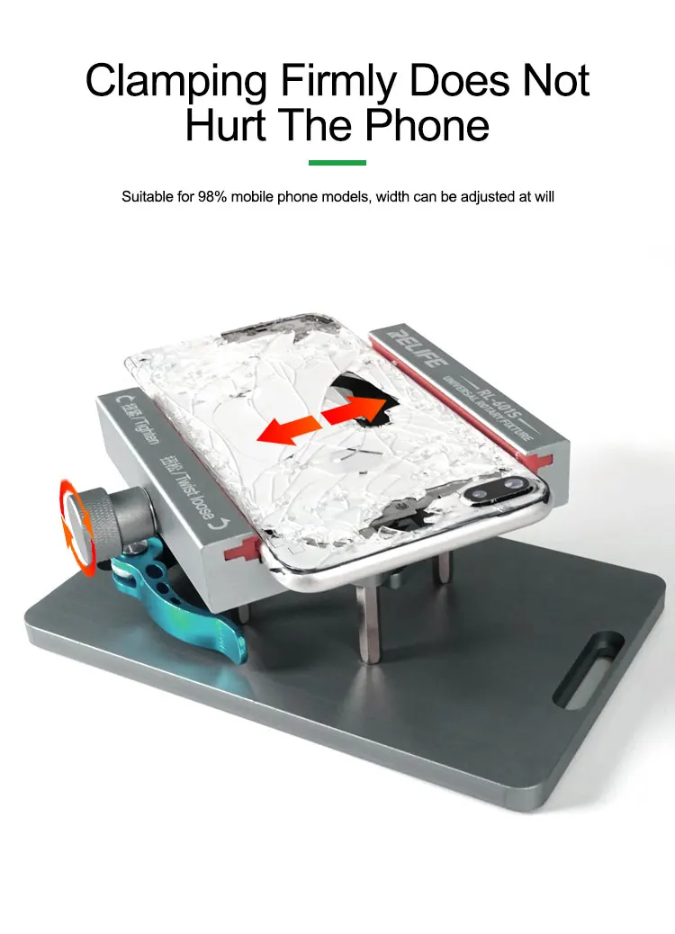 Separatore Universale Per Schermo Telefono 360° Girevole Con Ventosa - Kit Riparazione In Alluminio Per LCD E Cover Posteriore - 5