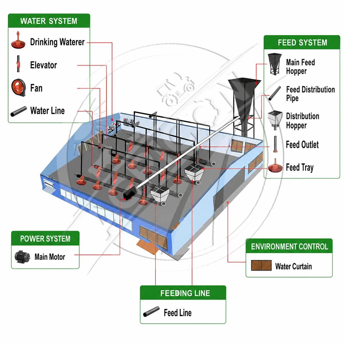 Automatic Poultry Feeding Line