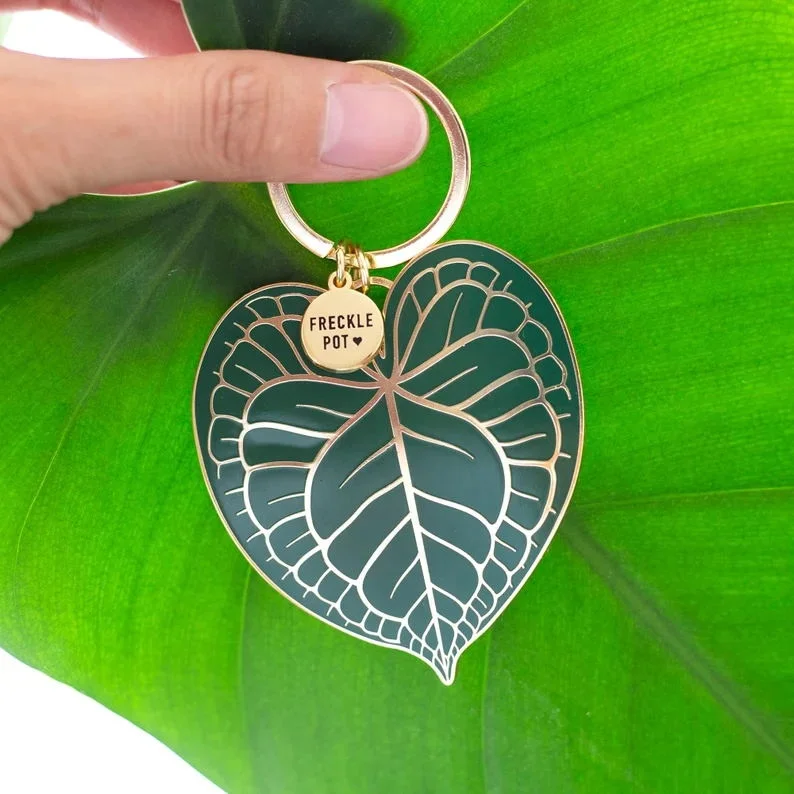 Personalized Enamel Custom Designer Cute Plant Leaf Keychains