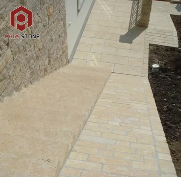 product modern design high quality beige limestone pavers for outdoor flooring honed polished antique surface finish for villas-3