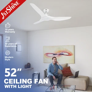 1stshine LED Ceiling Fan Modern High Airflow Three Plastic Blades Time Setting Ceiling Fan Light
