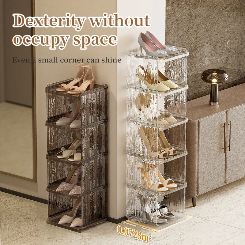 Haixin Combined Type Shoe Rack Transparent Plastic Storage with High Spacing Combined Design to Store All Shoes