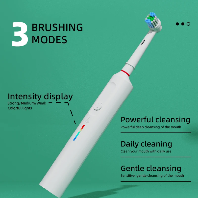 CE Approved IPx7 Oral Health Care Electric Tooth Brush Personalized Rotating Electric Toothbrush With 2pcs Toothbrush Heads details