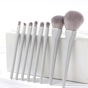 Macaron Series 8-Piece Makeup Brush Set for Face & Cheek High Glow Eye Shadow Blush Brushes for Beginners