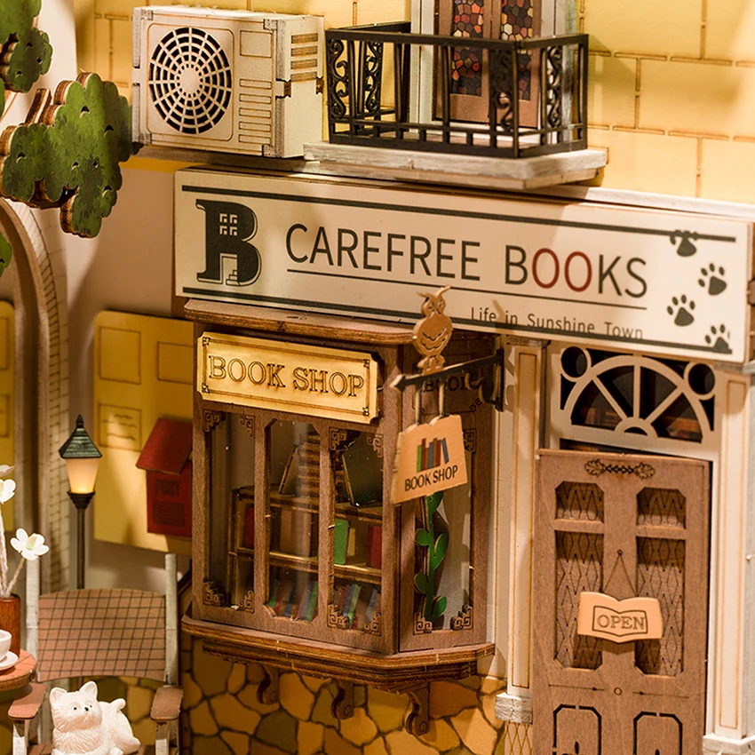 Robotime Rolife 3Dウッドパズル TGB02 サンシャインタウンDIY