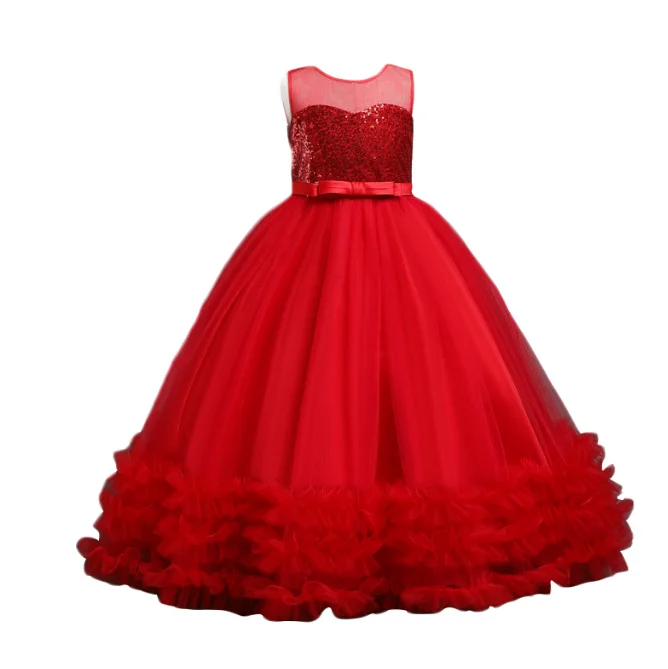 Children's Princess Dress European and American Flower Children Sequin Pompadour Runway Show Girls Train Dress Cross Children's Princess Dress European and American Flower Children Sequin Pompadour Runway Show Girls Train Dress Cross
