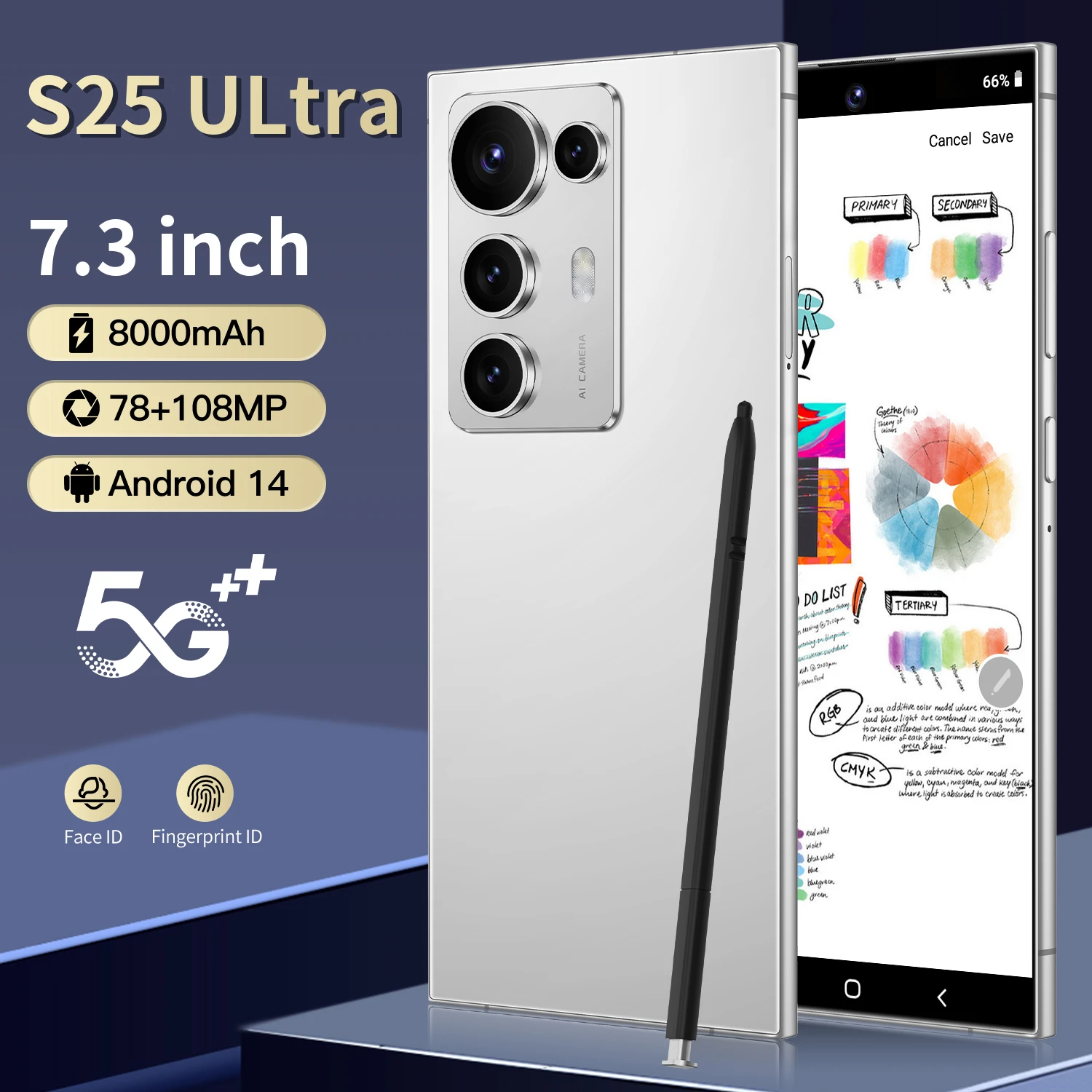 C25+ ULTRA Smartphone - 7.3 Inch HD Display, Dual SIM LTE