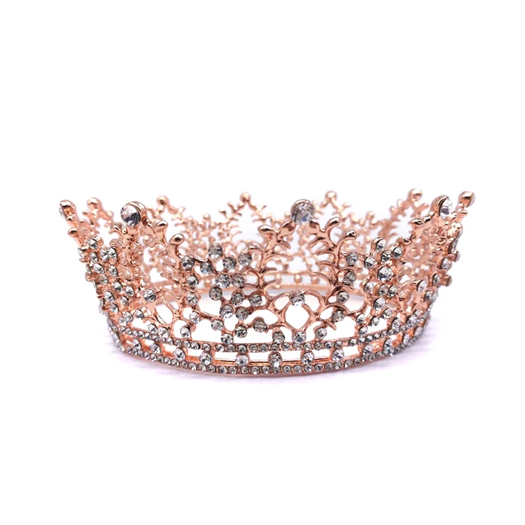 Rose Gold Tiara — Crystal Accent