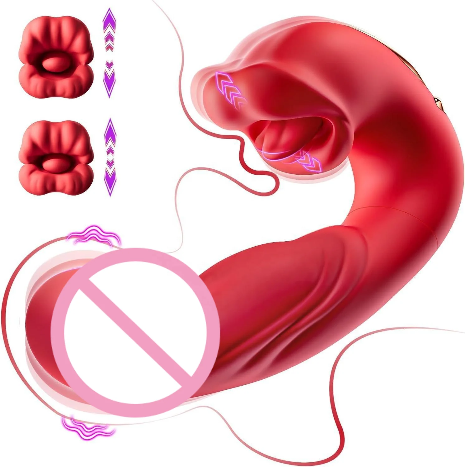 Amoura multi-zone personal massager with tongue-flicking simulation mode
