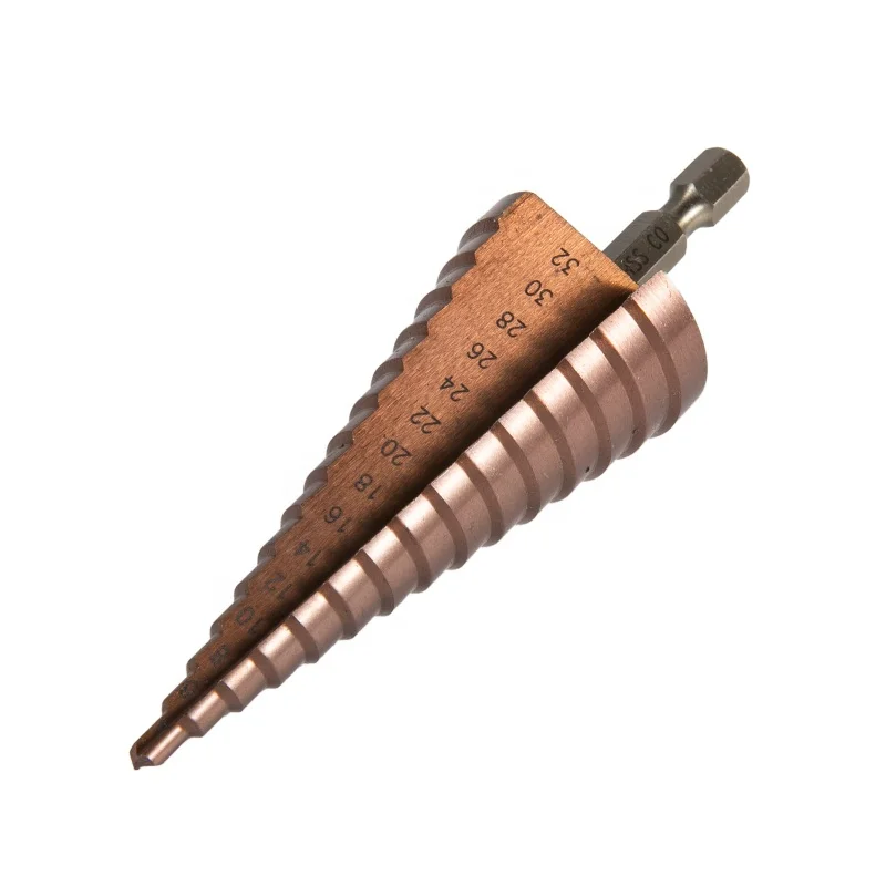 Factory Metric 3-Piece Hex Shank HSS Step Drill Bit Set for Metal R Trough Recessed Drill Bits