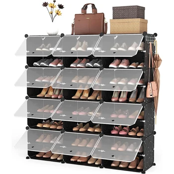 Large Capacity Shoe Storage Organizer Modular DIY Plastic Shoe Tower Dustproof Large Capacity Shoe Rack Cabinet Shelf