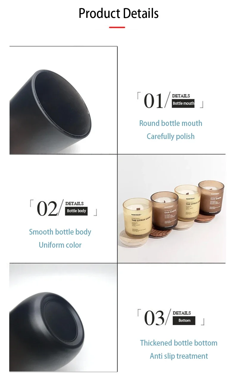 Wholesale Customized Luxury Frosted Empty Glass Candle Jars For Candle ...