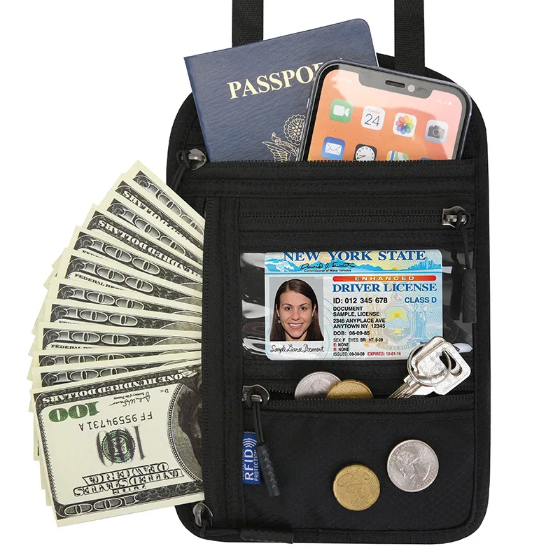 passport money holder around neck