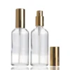 glass bottle + gold spray