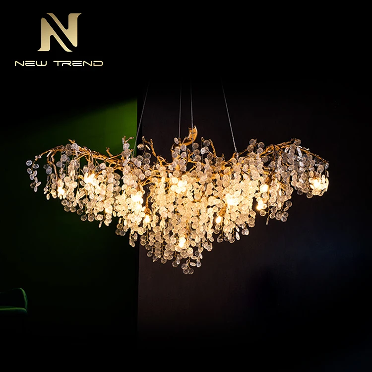DZ4874 Modern Design Indoor Decoration Copper Glaze Hall Ballroom Hotel Led Chandelier Light