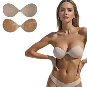 Hand-Brushed Glue Seamless Invisible Push-Up Front-Closure Adhesive Bra Everyday Lifting up Sticky Bras for Smaller Busts