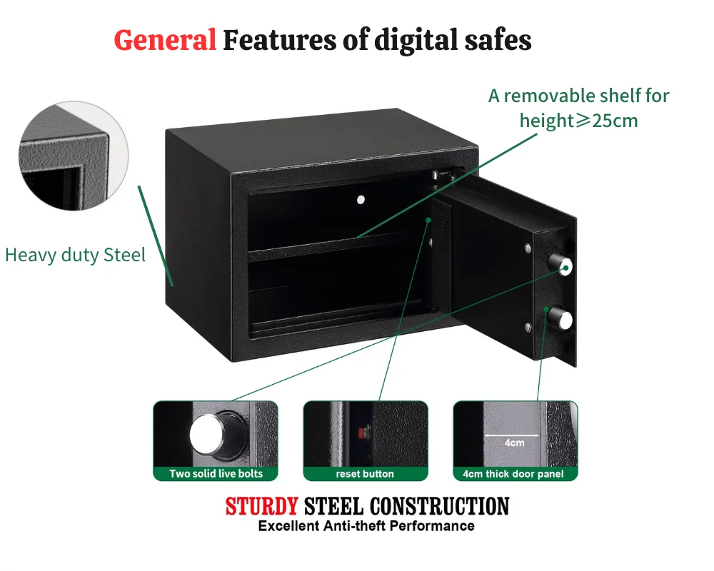 Популярная онлайн-продажа Сейф для хранения денег из нержавеющей стали с электронным замком и паролем