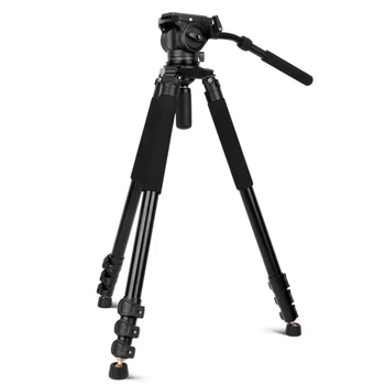 Q680 75'' Professional DSLR Video Camera Tripod Stand Aluminum Photography Tripod 20kg Load with Fluid Panhead detail image