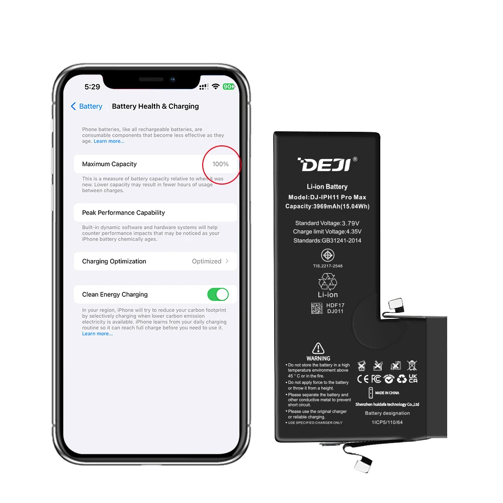 DEJI New Upgrade Popup Free Battery for Iphone 11 Pro Max