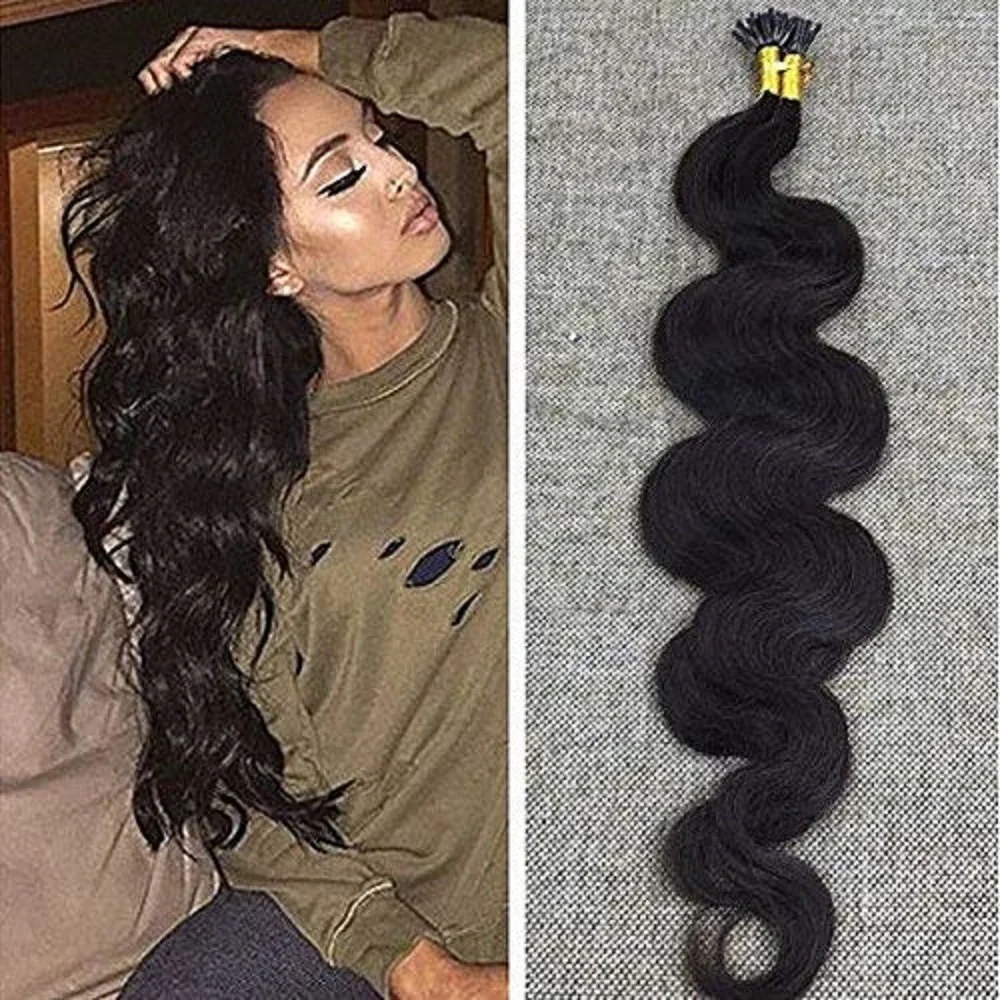 Malaysian Remy Human Hair I-tip Extensions Pre Bonded Hair_voghion.com