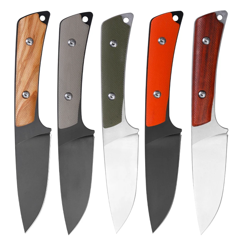 Factory Directly Premium Quality Natural Wood Handle Outdoor Fixing Knife  Camping Folding Knives with Rope Cutting