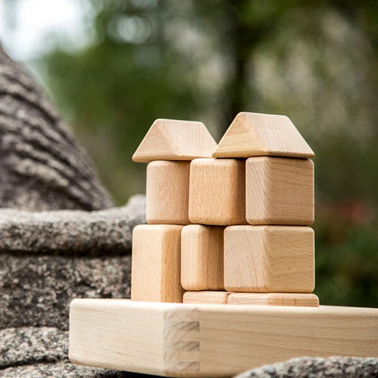 
Натуральный большой деревянный кубический конструктор, строительные игрушки, набор кирпичей для укладки, настольные игры Eco 