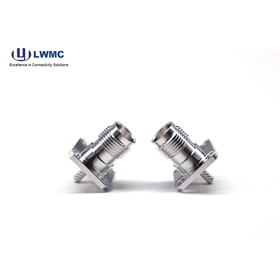 TNC female 4 holes flange mounted crimp for RG316 cable