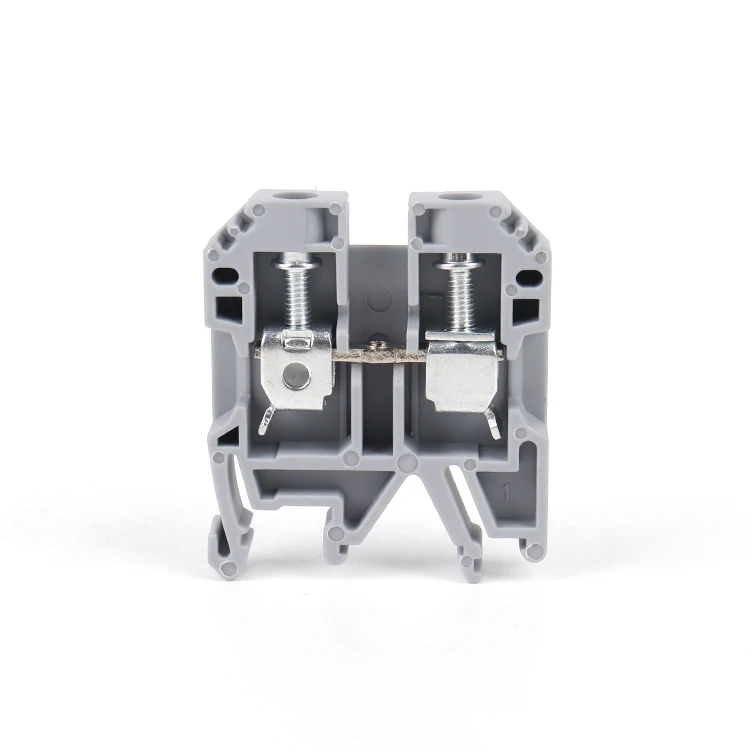 High Voltage Grey Din Rail Terminal Block Brass Surface Mount Terminal