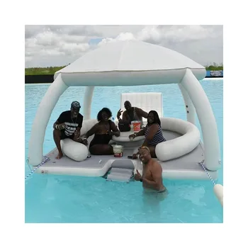 Manufactory  Wholesale Drop Stitch Dock Fishing Tent Floating Island Inflatable Water Park Floating Platform Inflatable Deck
