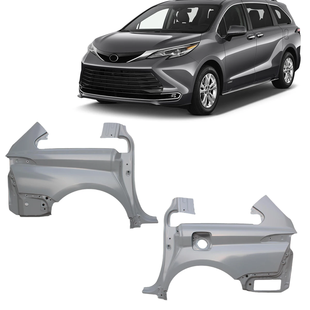 car accessories steel rear fender quarter panel for toyota sienna 202 2022 body kit