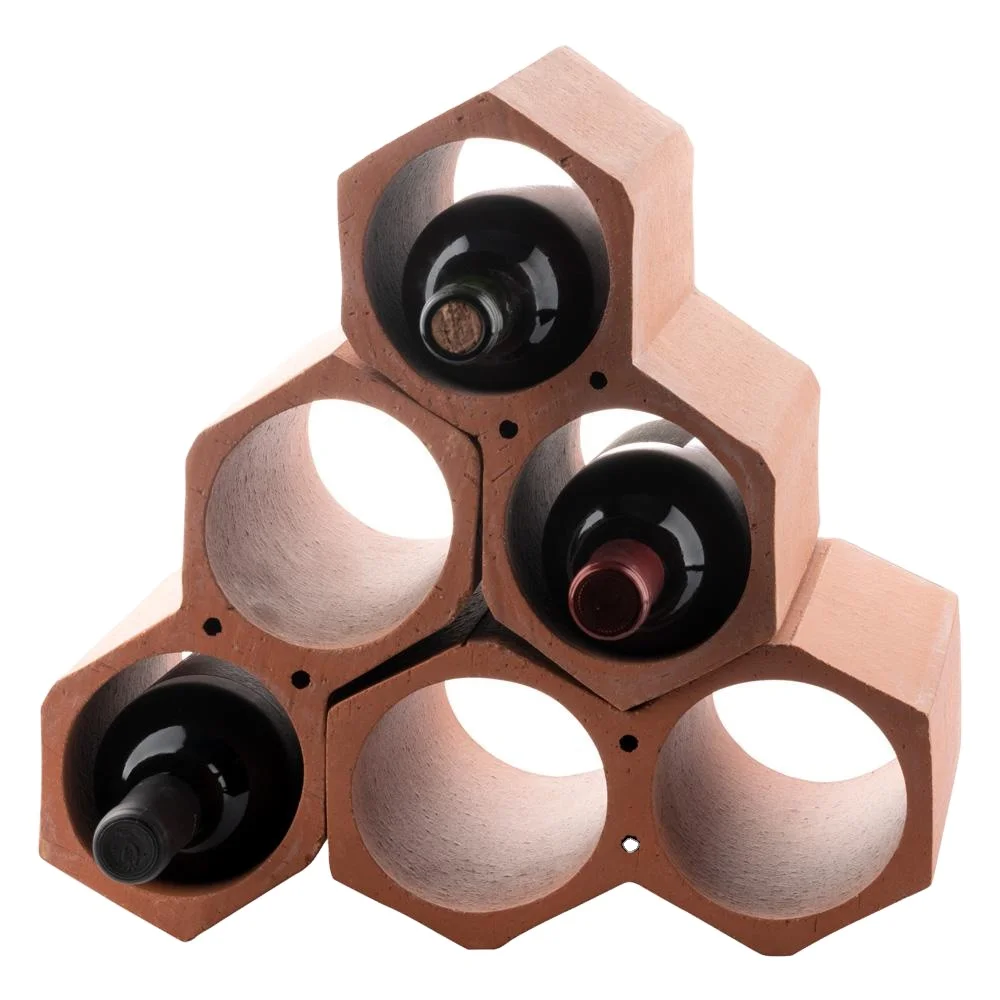 Custom Shaped Terracotta Wine Storage Racks for Home Decor Clay Wine Bottle Holder Wine Bottle Rack