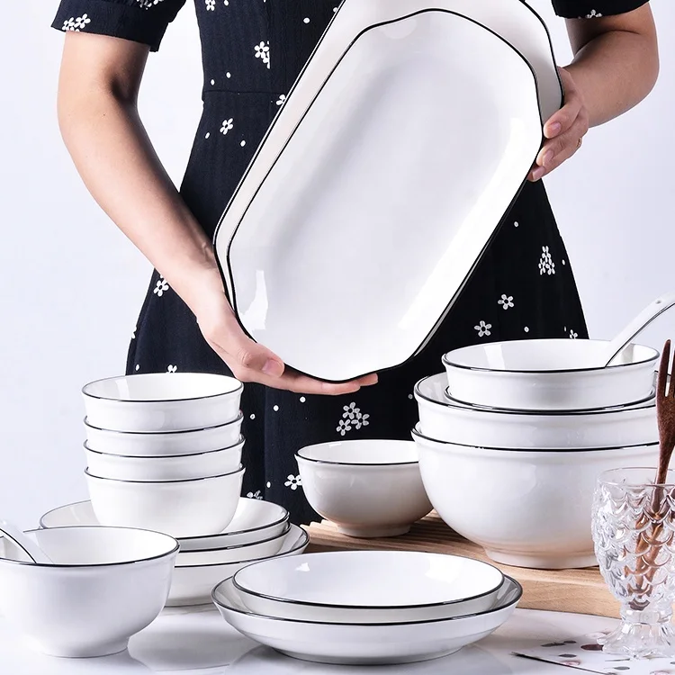 Custom Wholesale White Cheap Ceramic Dinnerware Sets Ceramic Kitchen