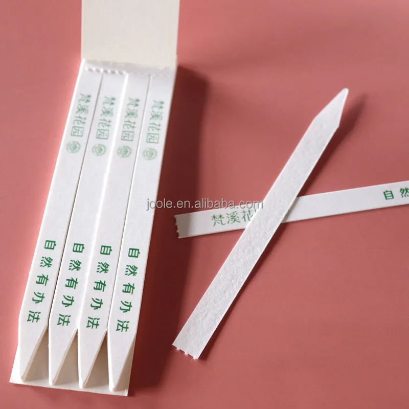 Custom Shaped Blotter Paper with Embossed Logo Printed Blank Script for Perfume Testing Cardboard Brochure Packaging