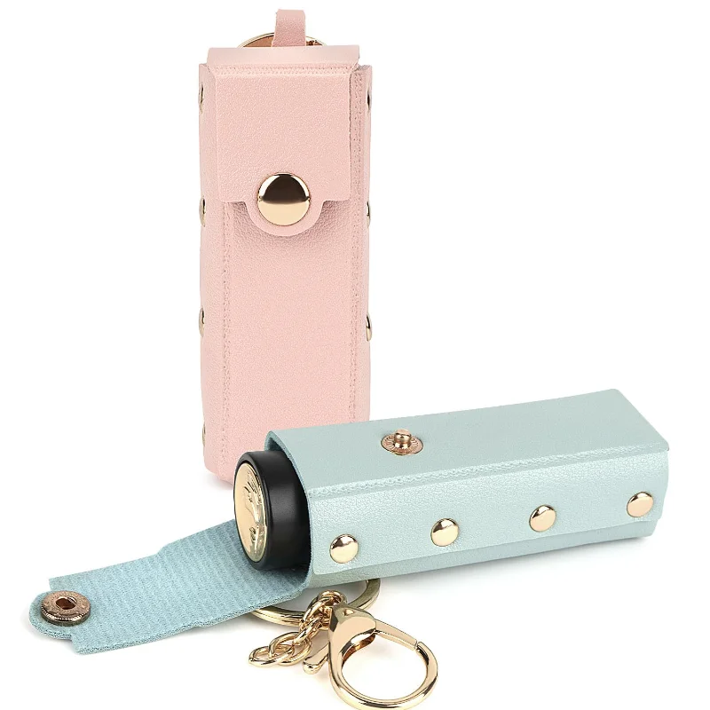Fashionable PU Leather Lip Balm Keychain Lip Gloss Holder OEM