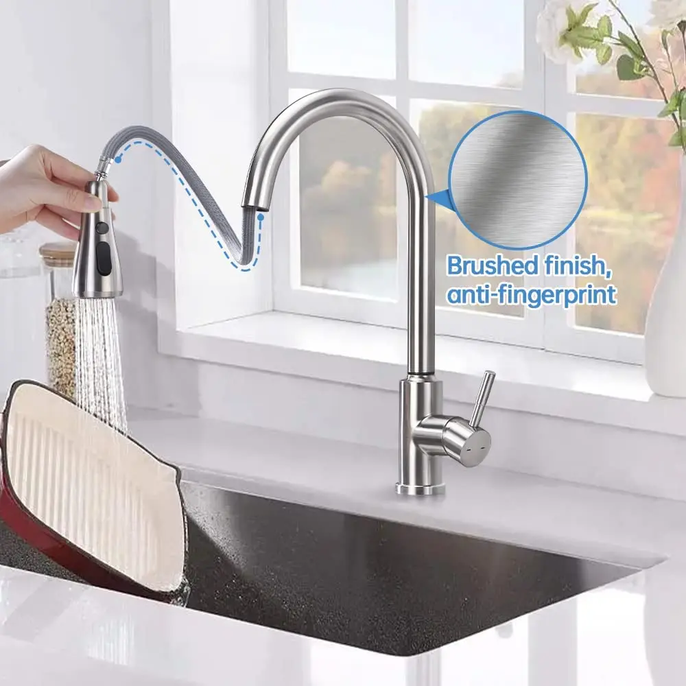 304 Stainless Steel Modern Pull Out Kitchen Faucet - Buy Kitchen Faucet