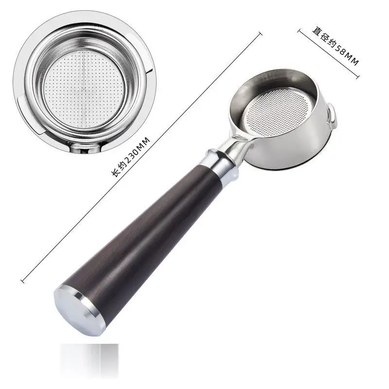 304浓缩咖啡机portafilter 51/54/58毫米无底咖啡浓缩咖啡机，带木质手柄厨房配件 Buy 51/54/58mm