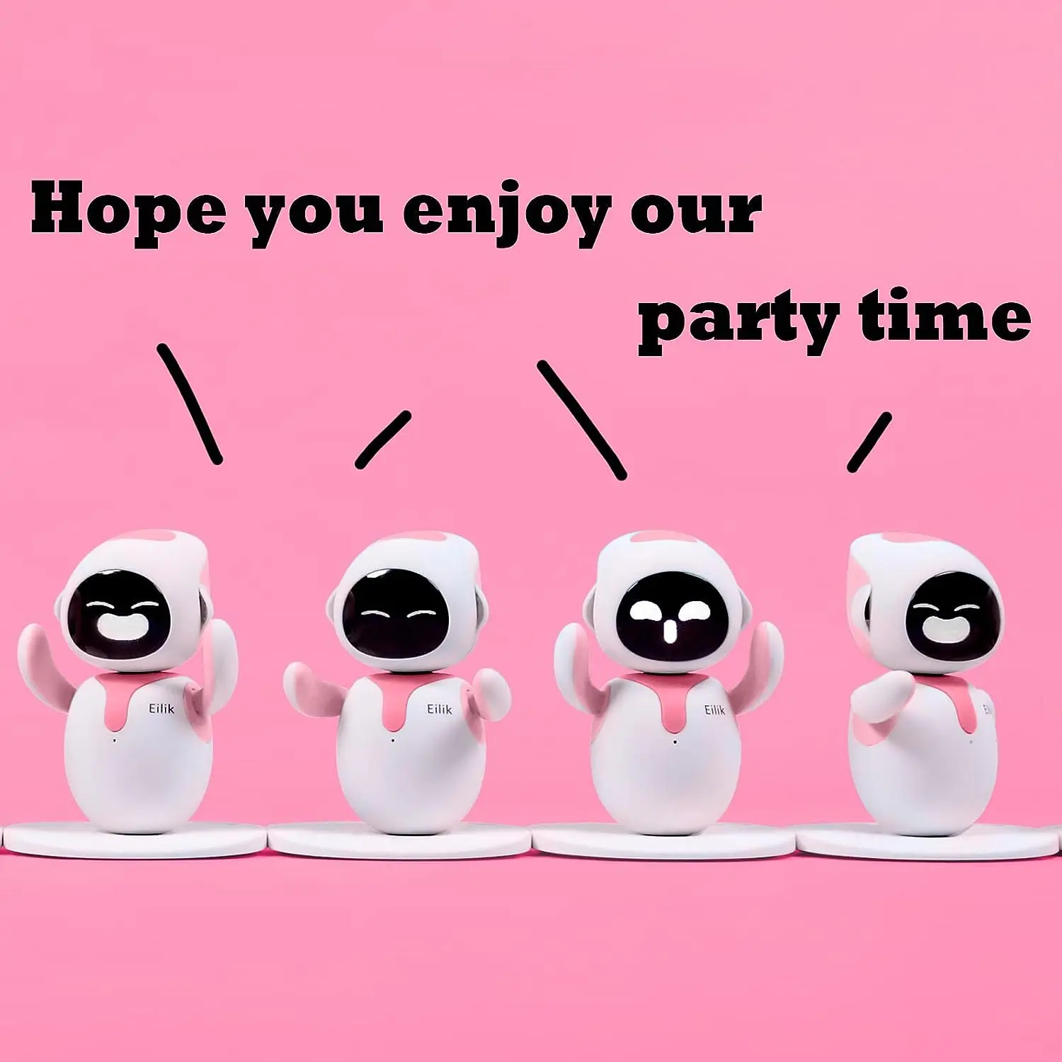 プレゼントに✨キッズコンパニオン電動ロボット Eilik Pink Cute Robot Toy - Battery Operated, Sound Fun