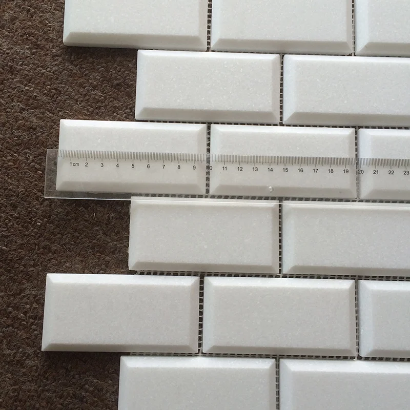 Thassos white subway mosaic tile kitchen backsplash and bathroom wall marble mosaic tile