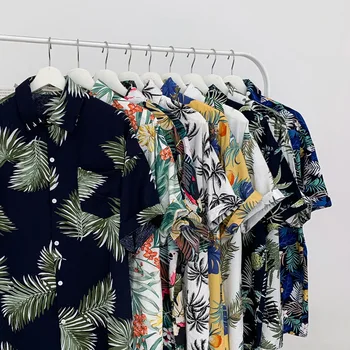 Wholesale Polyester Mixed Hawaii Shirt Custom Vacation Printing Beach Graphic Tees T-Shirt For Men