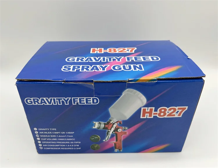 H827 Hvlp Gravity Spray Paint Gun Professional Paint Painting Coating