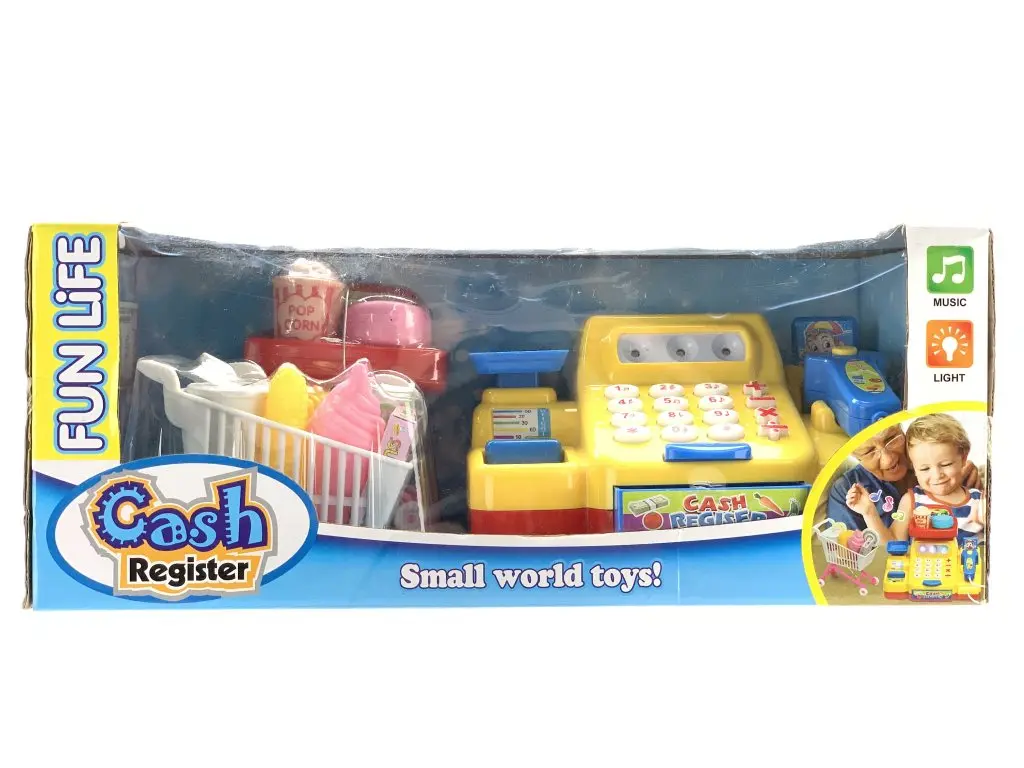 Моделирование супермаркет кассовый аппарат игрушка набор с фруктовой моделью калькулятор дети головоломки ролевые игры игрушка