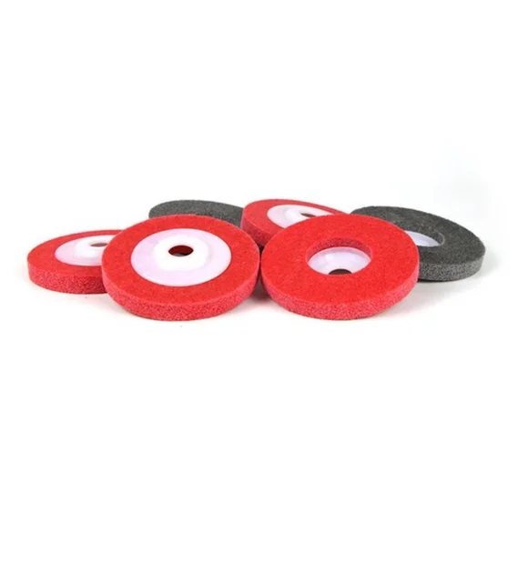 4 Inch 100mm Nylon Fiber Polishing Wheel Non Woven Abrasive Sanding Disc Bore for Metal Grinding Tool