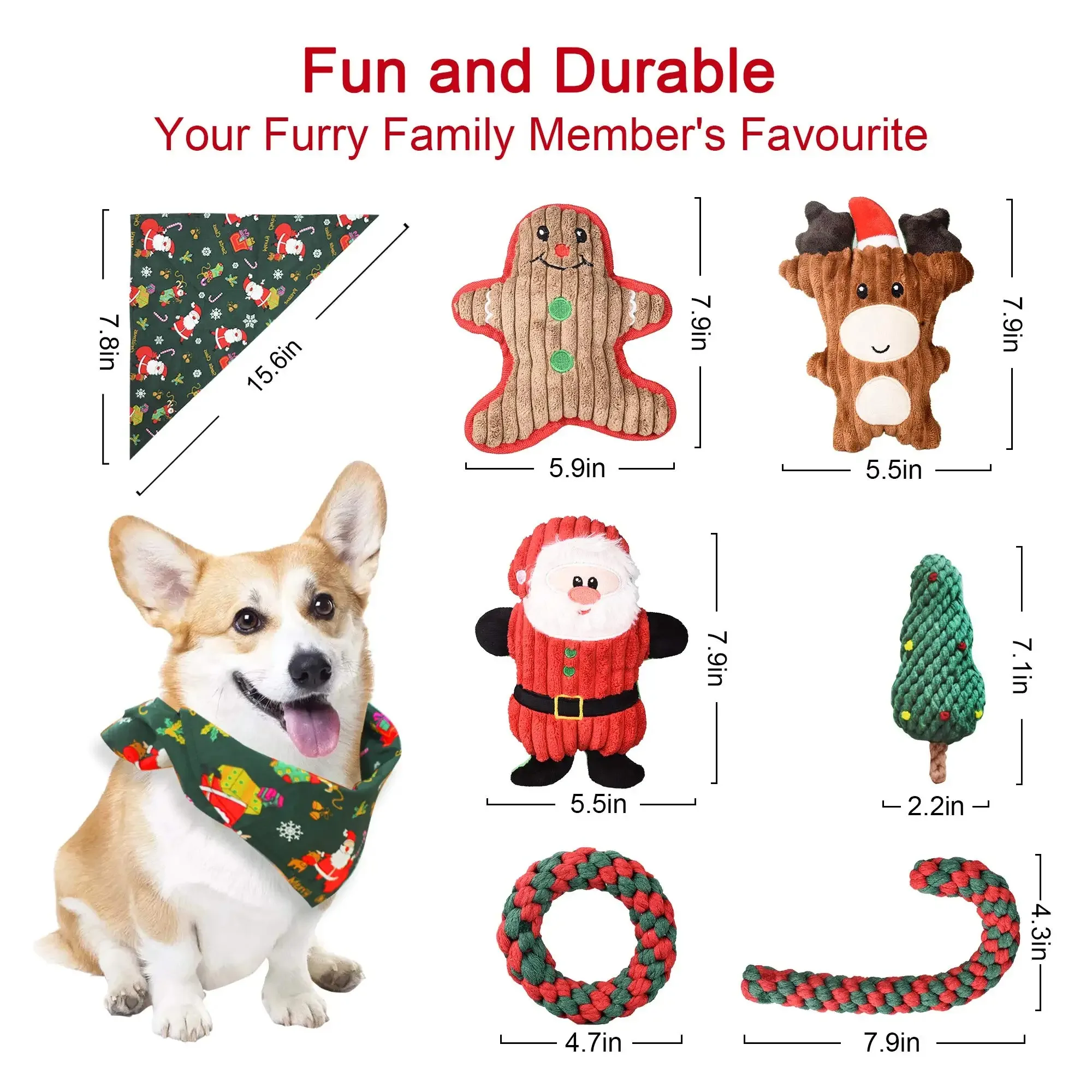 Wholesale7 Pack Pet Interactive Dogs Christmas Toys Set Pet Cat Dog