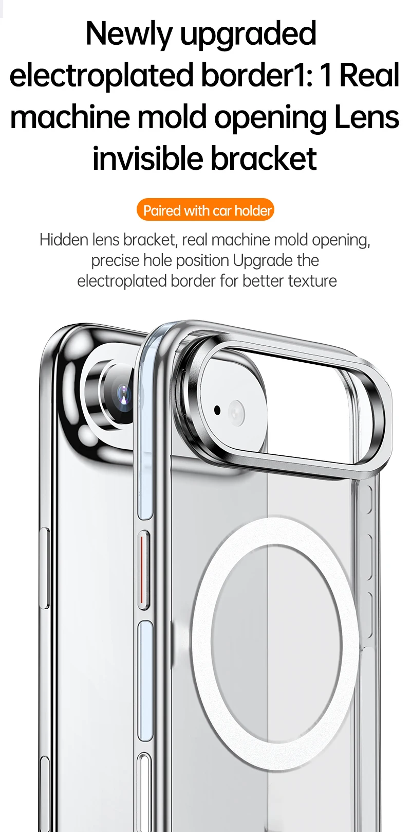 product transparent anti drop phone cases with mental frame holder magnetic protective cover for iphone 17 air pro-11