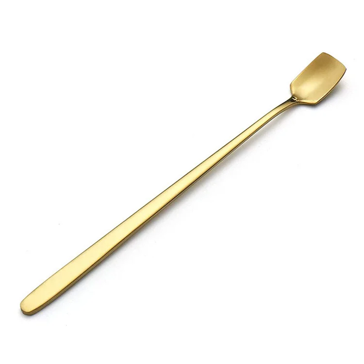 New Drinking Tools Kitchen Tableware Gadget Supplies Stainless Steel Flatware Teaware Coffee Stirring Spoon Long Handle Spoons