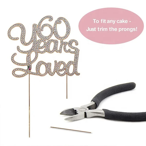 Topper Torta Strass Fiocco Di Neve - Argento, Per Matrimoni E Anniversari, 7.5cm - Foto 4