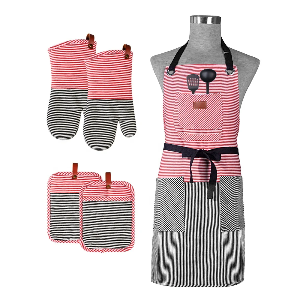 Кухонный подарочный набор, фартук, прихватки для духовки, держатель для кастрюли, Кухонное кухонное полотенце, прихватка для духовки, держатель для кастрюли, фартук, набор чайного полотенца