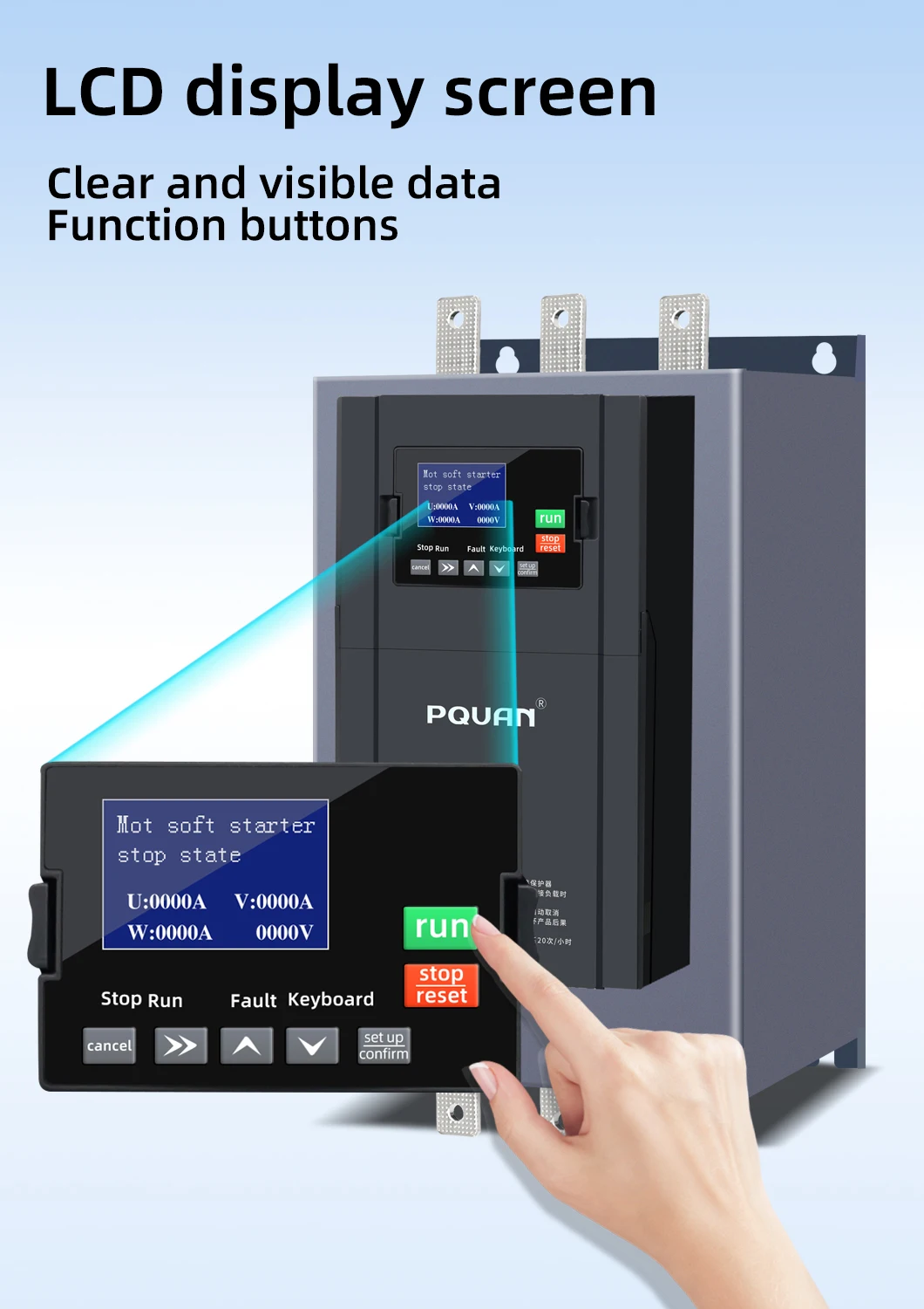 3-Phase 55KW Smooth Soft Starter Motor Starter RS485 Communication IP20 Enclosure Solid-State Technology for Efficient Power factory